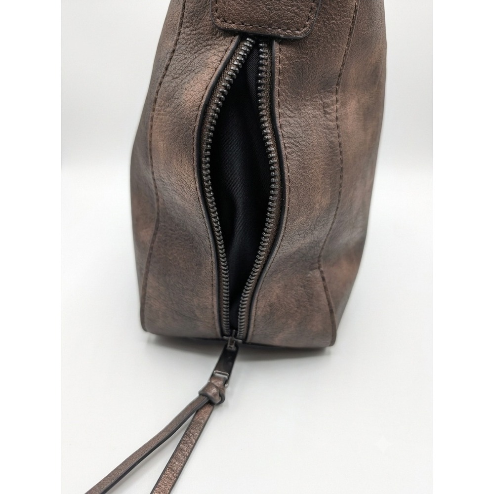 Rare Leather Brighton Concept Shoulder Hobo Bag Brown Metallic - Picture 4 of 7